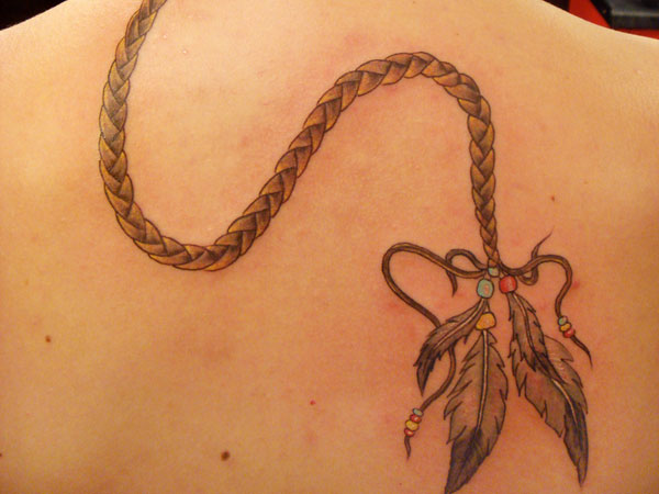 Dreamcatcher Rope Tattoo On Back