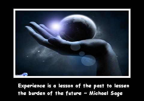 Experience Is A Lesson Of The Past To Lessen The Burden Of The Future. Michael Sage