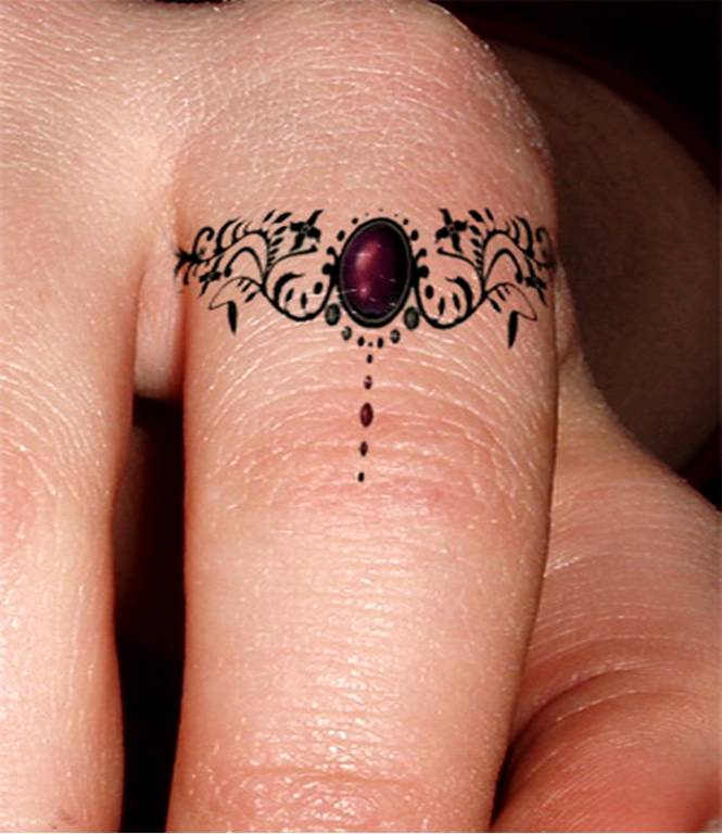 Fabulous Finger Ring Tattoo
