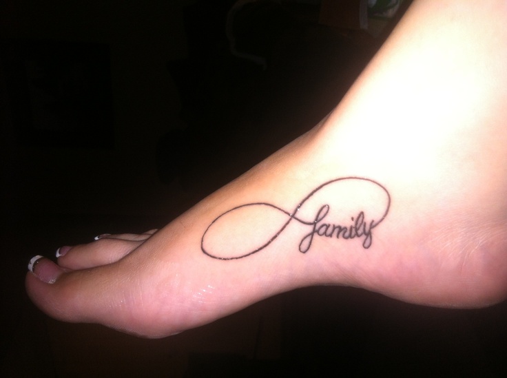 Family Infinity Tattoo On Foot