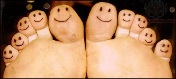 Family Smiley Toes Tattoo