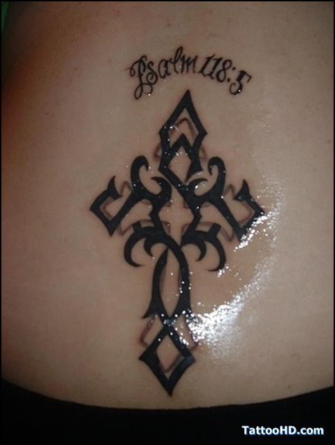 Fantastic Tribal Cross Christian Tattoo