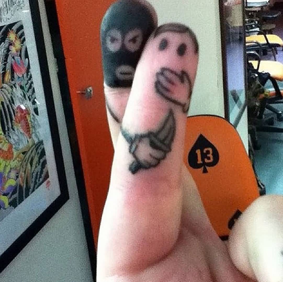 Fingers Robbing Tattoo By Adam Griffiths