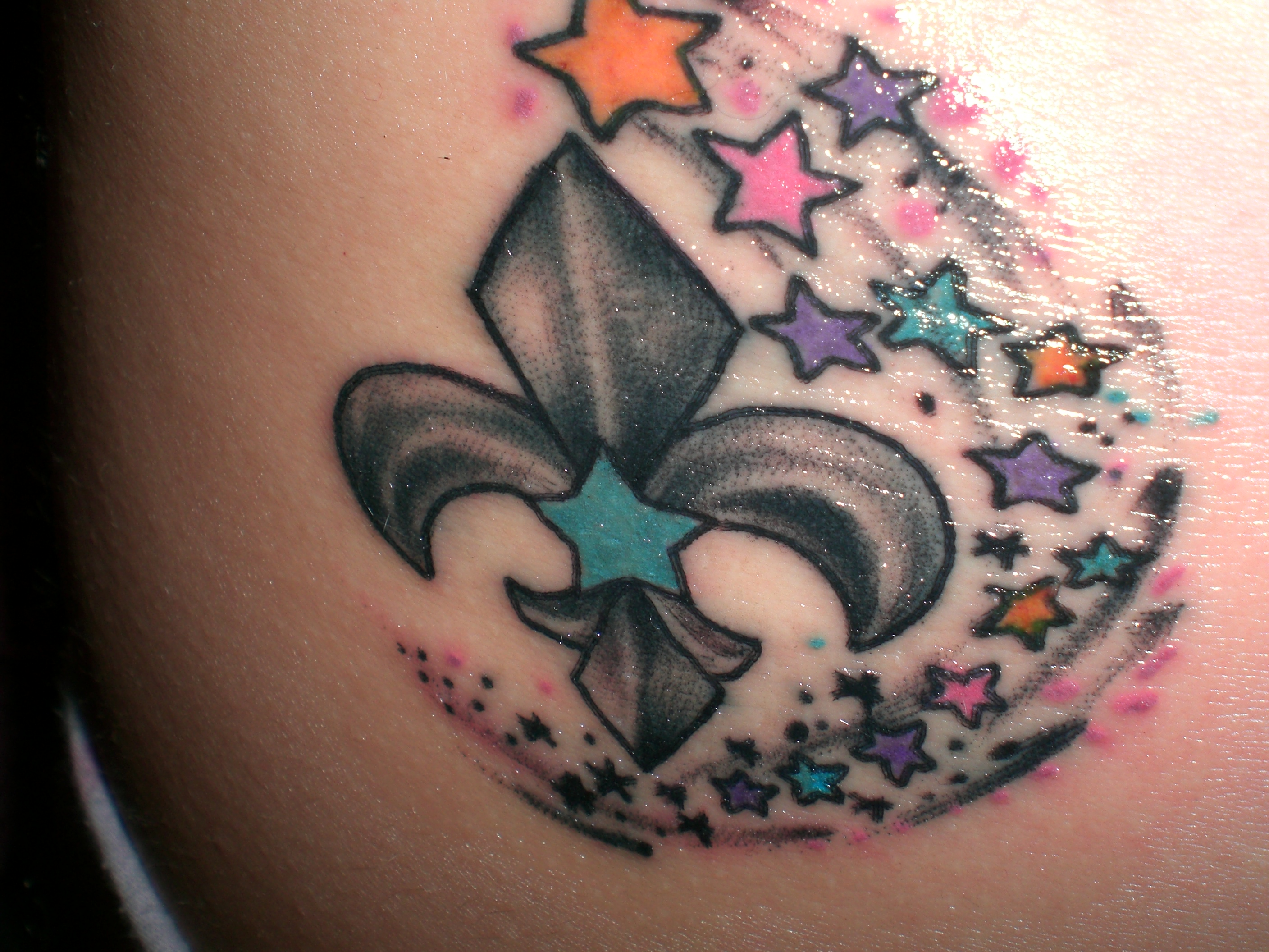 Fleur De Lis Stars Tattoo