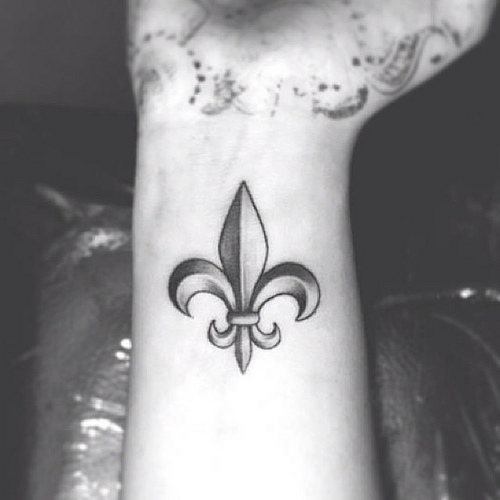 Fleur De Lis Tattoo On Right Wrist