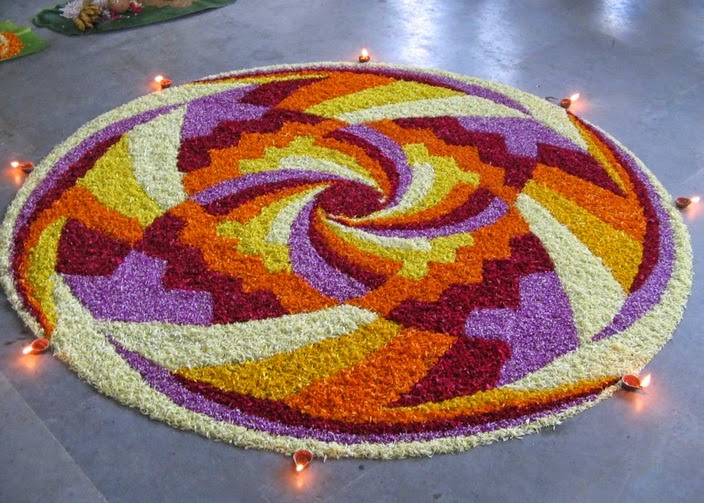 Flowers Rangoli Design For Diwali