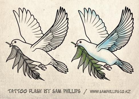 Flying Dove Tattoos Design Sample