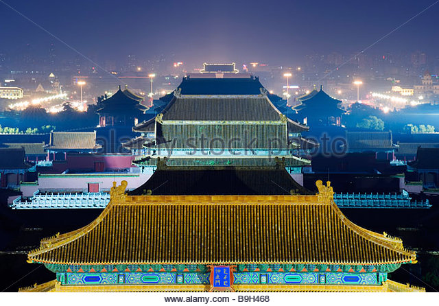 Forbidden City Palace Museum Illuminated At Night