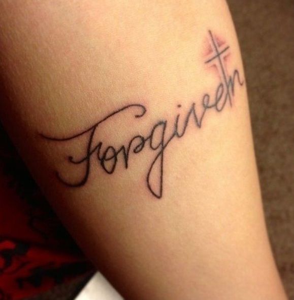 Forgiven Cross Christian Tattoo
