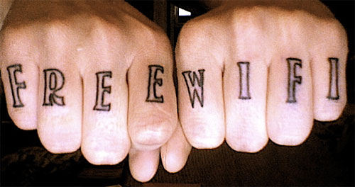 Free Wifi Knuckle Tattoo For Men