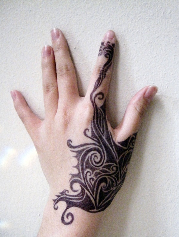Girl Left Hand Tribal Tattoo