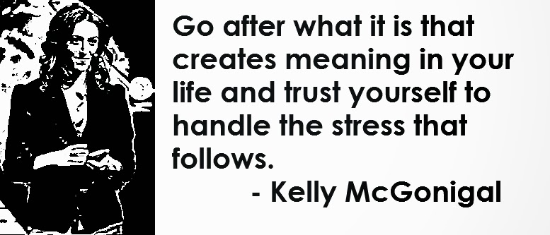 Go after what creates the meaning in your life, and trust yourself to handle the stress that follows - Kelly Mcgonigal