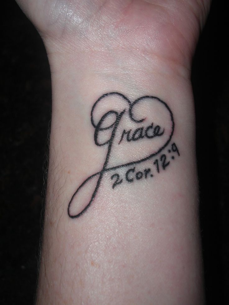God Grace Christian Tattoo On Wrist