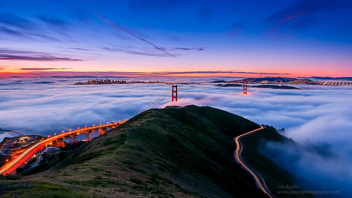 Golden Gate Bridge Covered With Clouds