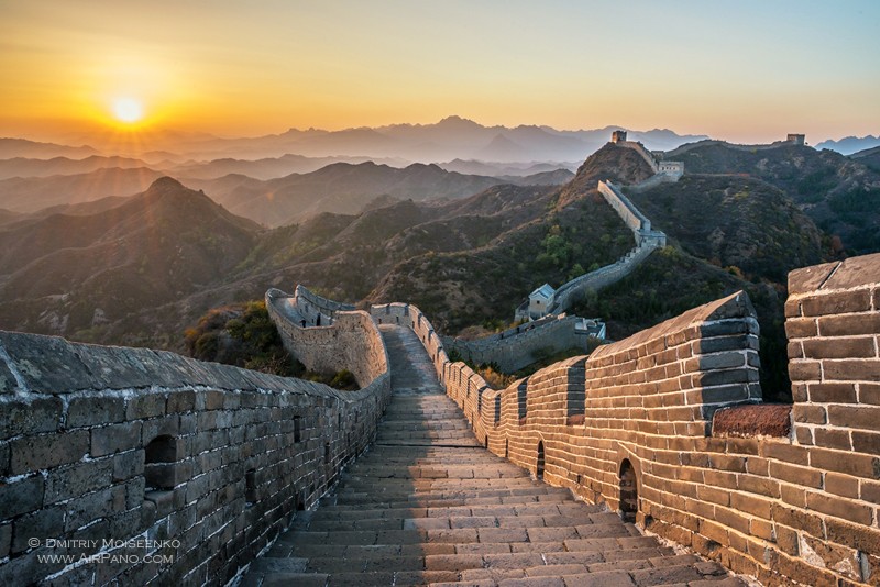 Great Wall Of China During Sunset