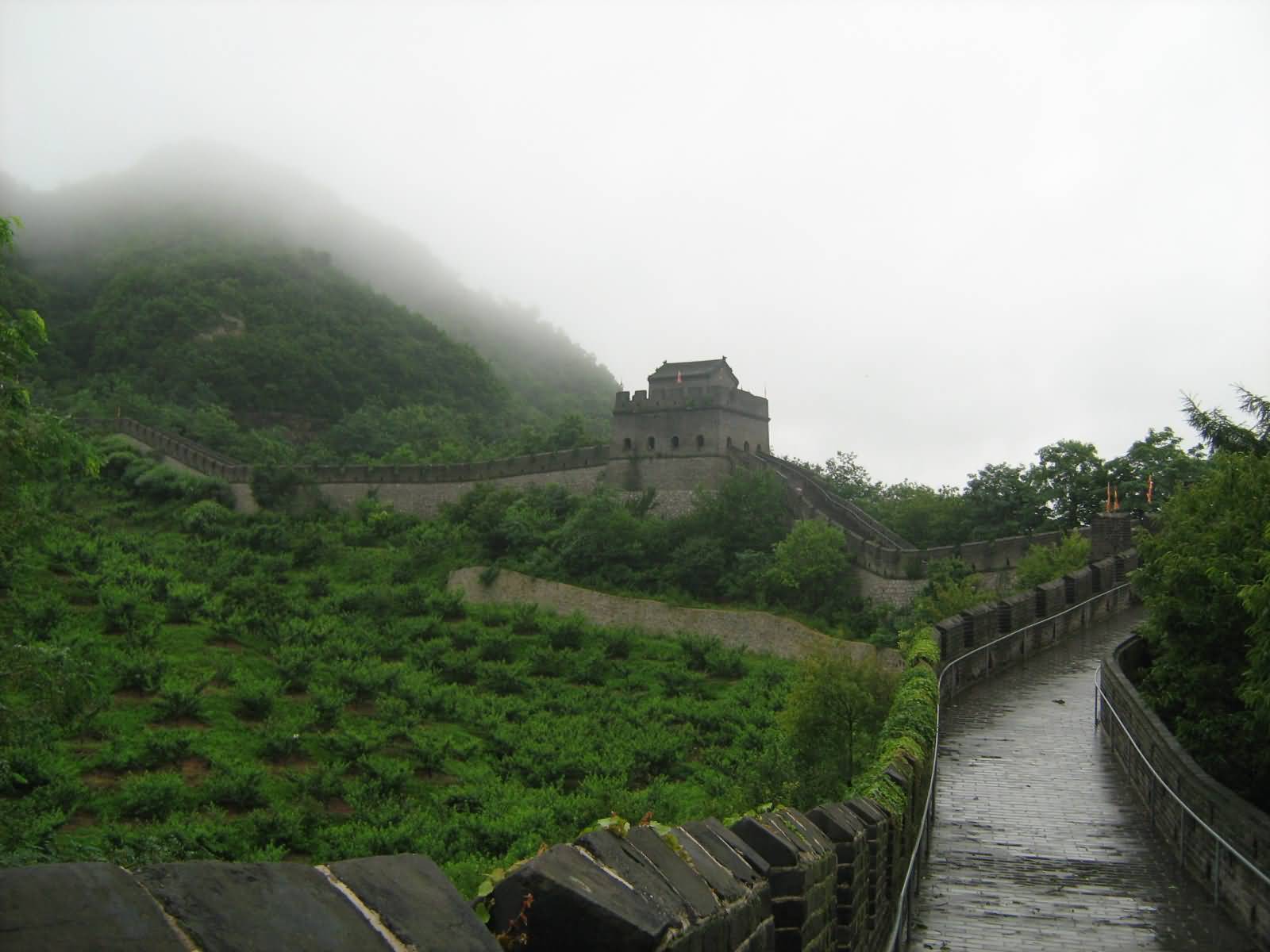 Great Wall Of China View After Rain