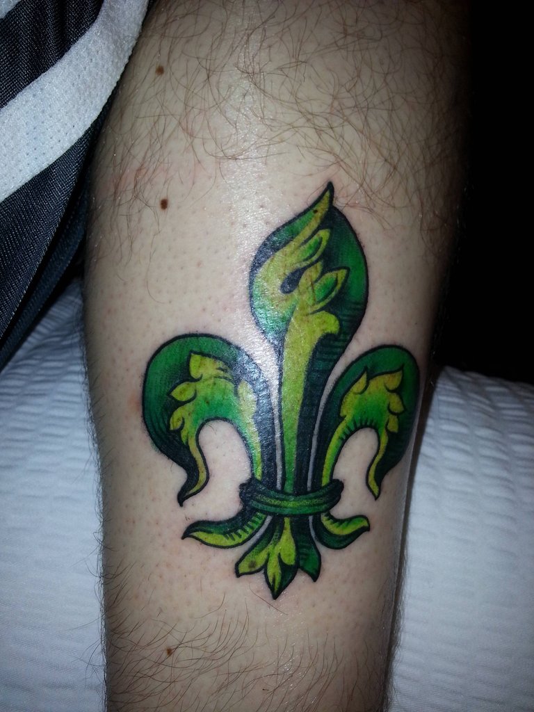 Green Fleur De Lis Tattoo