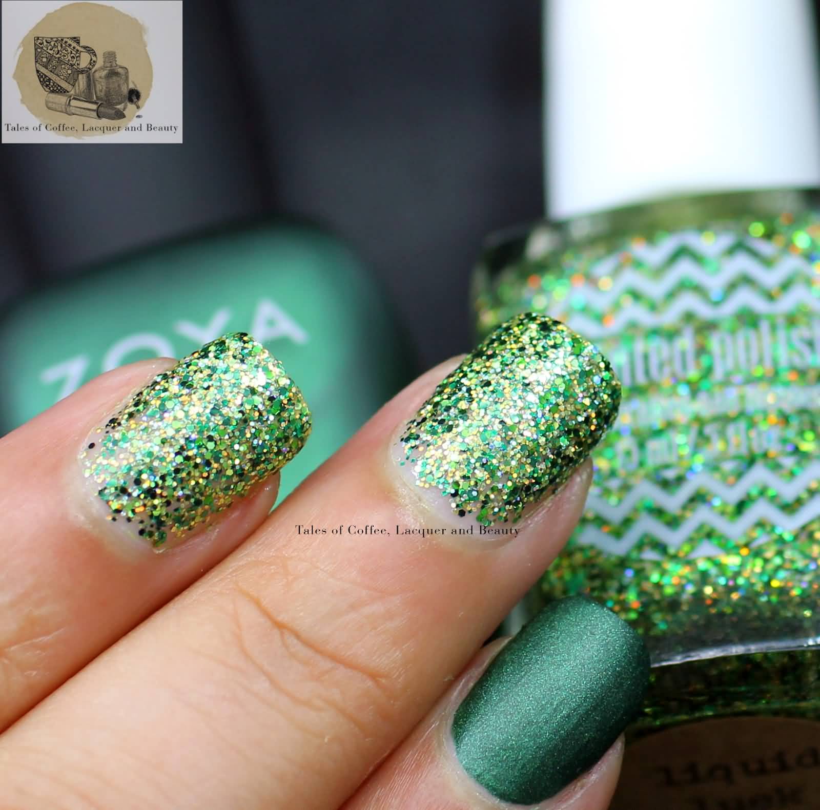 Green Glitter Saint Patrick's Day Nail Art