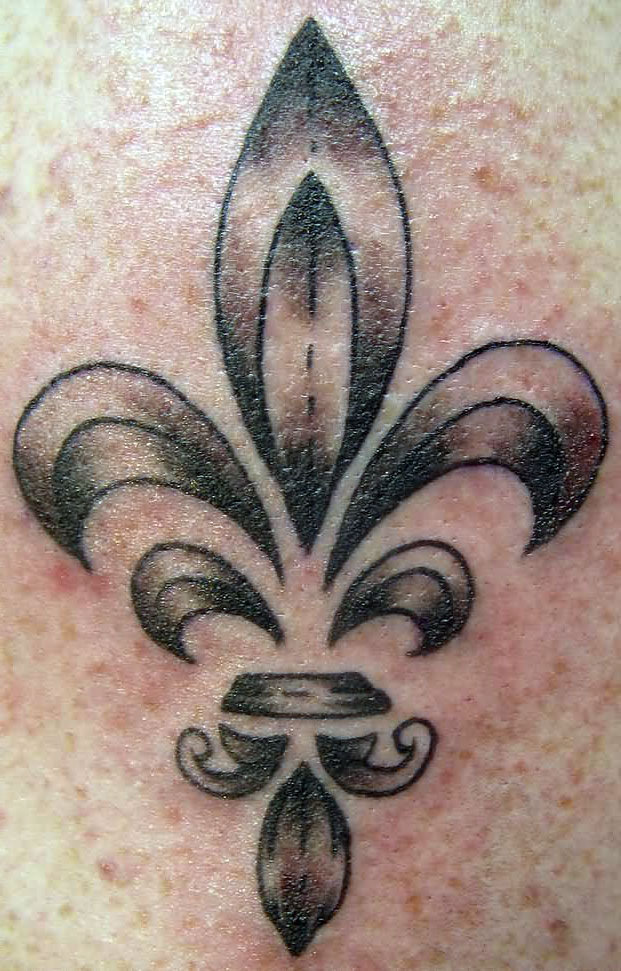 Grey Fleur De Lis Symbol Tattoo