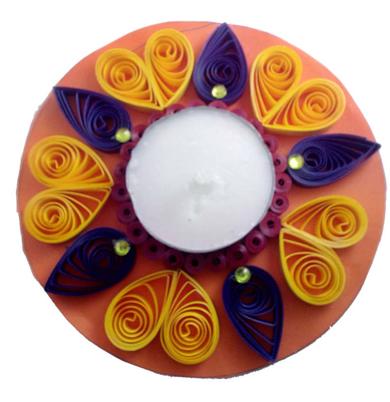 Hand Made Paper Quilling Floating Diwali Diya Decoration Idea
