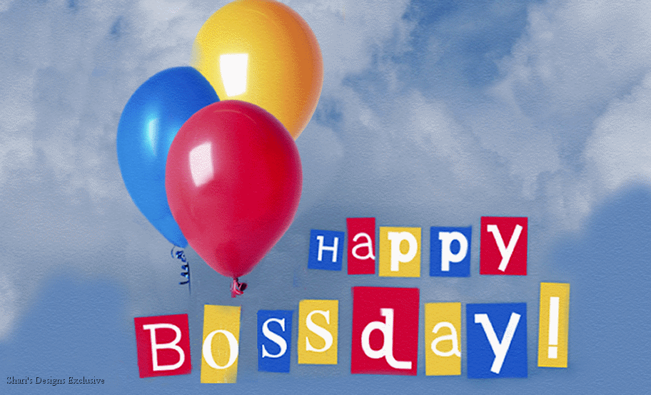 Happy Boss Day Balloons Animated Picture