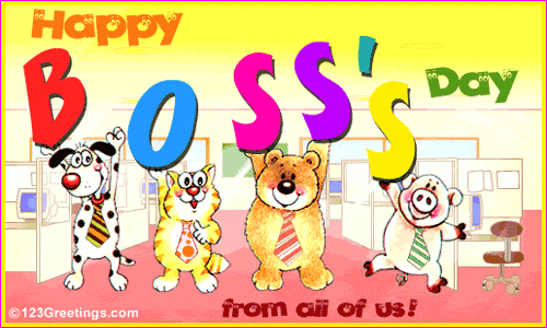 Happy Boss Day From All Of Us Animated Picture