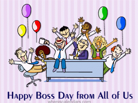 Happy Boss Day From All Of Us Illustration