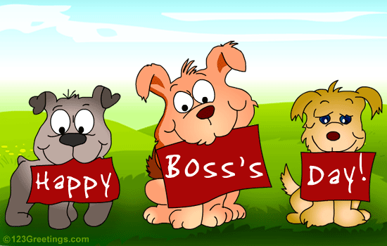 Happy Boss Day Puppies Clipart