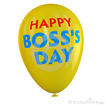 Happy Boss Day Yellow Balloon