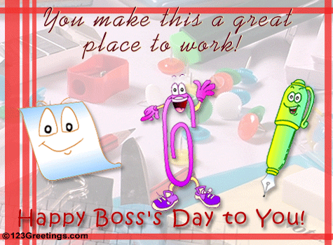 Happy Boss's Day To You Paper Pen And Pink