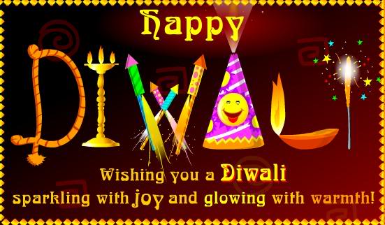 Happy Diwali Wishing You A Diwali Sparkling With Joy And Glowing With Warmth