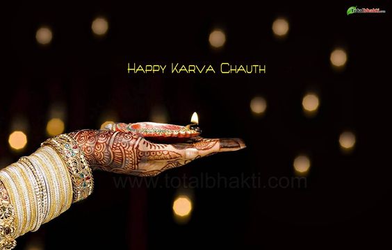Happy Karva Chauth Diya In Hands