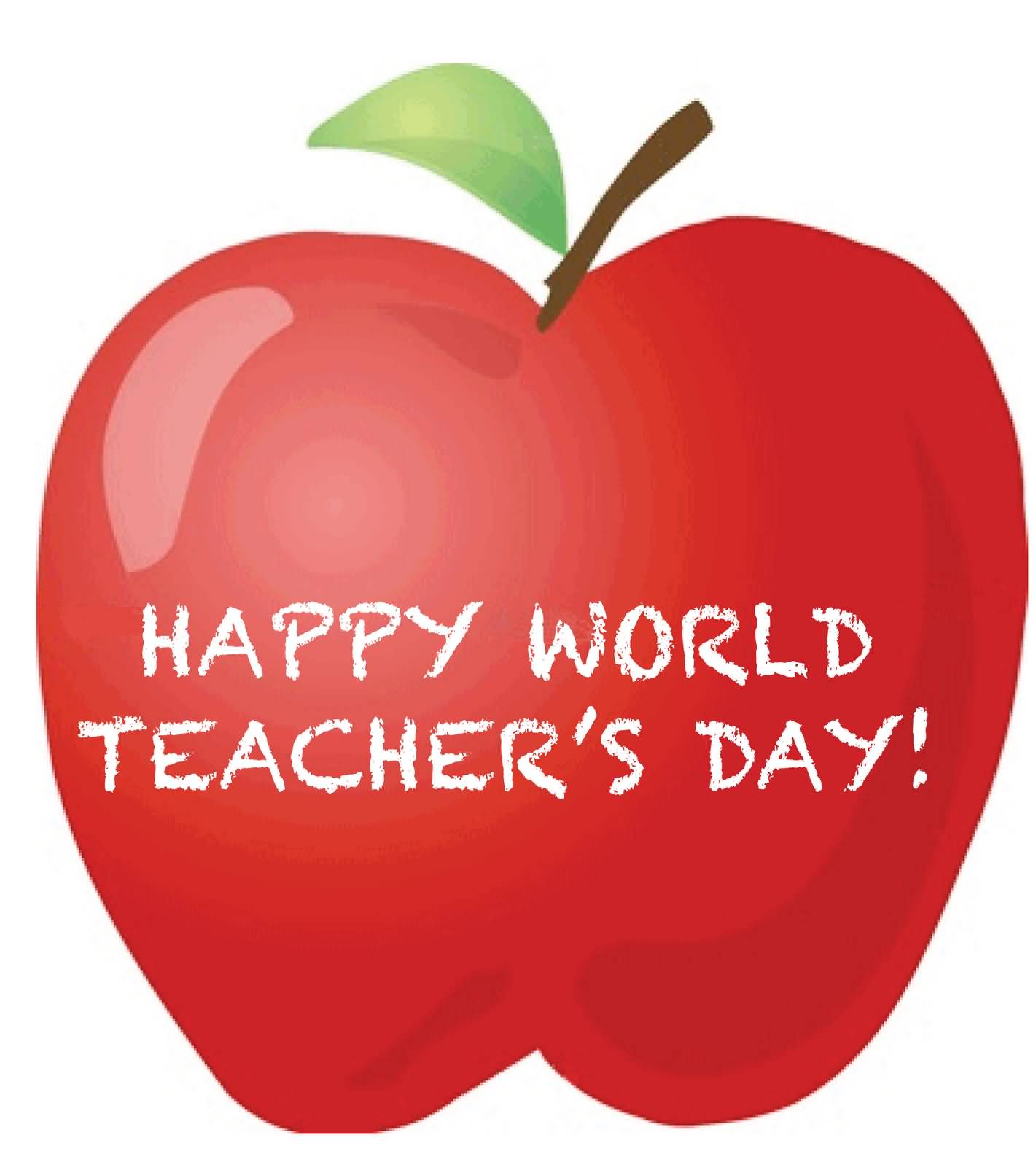 Happy World Teachers Day Apple Illustration