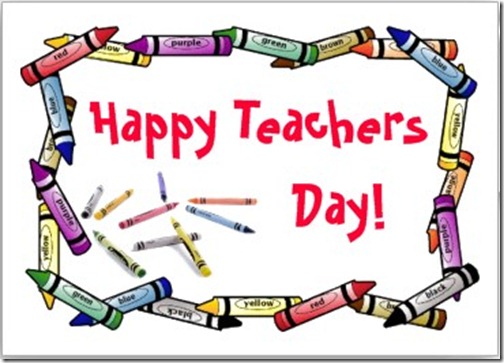 Happy World Teachers Day Crayon Pencils