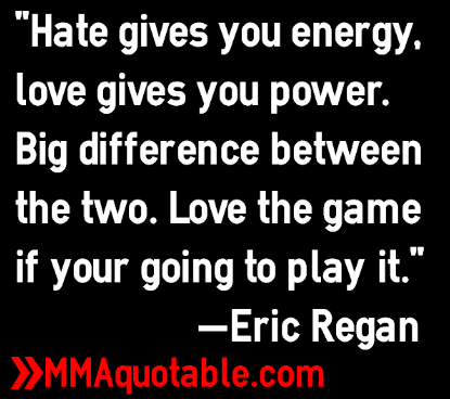 Hate gives you energy, love gives you power. Big difference between the two. Love the game if your going to play it.