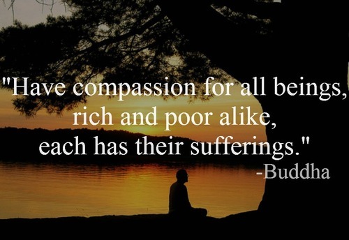 Have compassion for all beings, rich and poor alike; each has their suffering. Budda