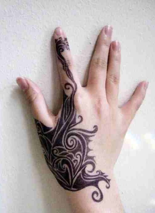 Hawaiian Tribal Hand Tattoos