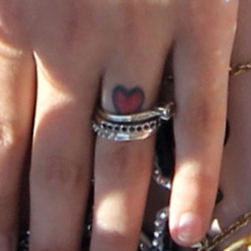 Heart Finger Ring Tattoo For Girls