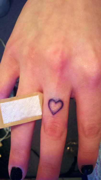 Heart Finger Tattoo For Girls
