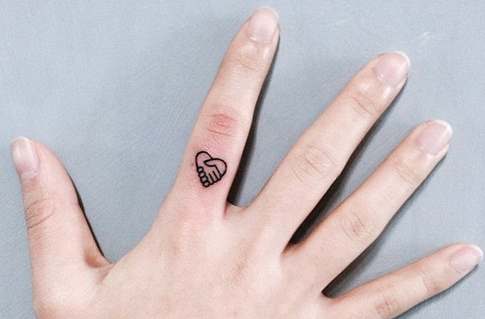 Heart Finger Tattoo Idea For Girls
