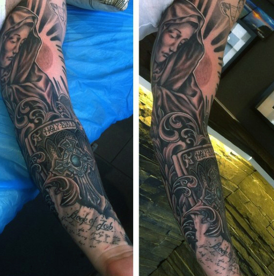 Holy Bible Christian Sleeve Tattoo For Men