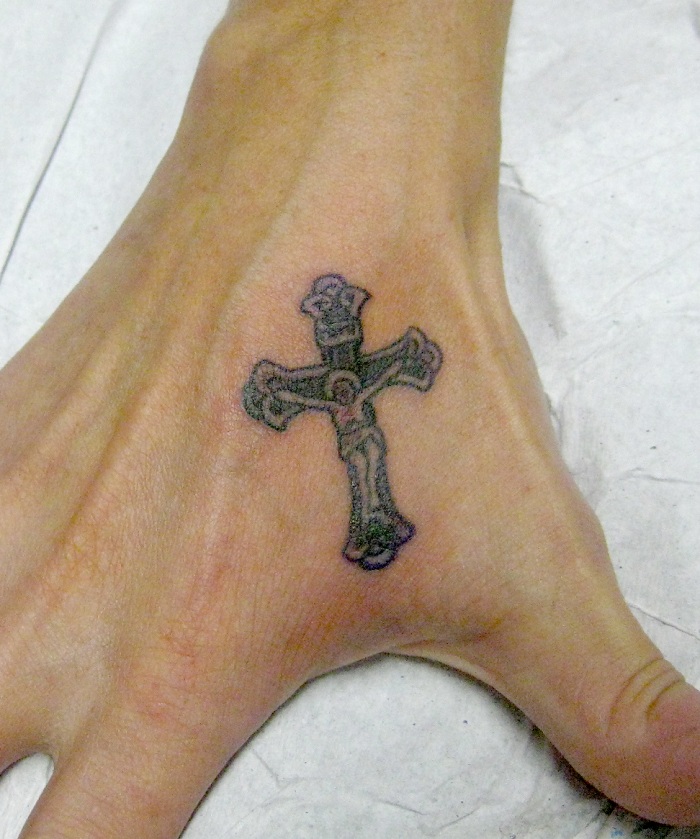 18+ Amazing Cross Hand Tattoos