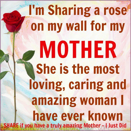 I'm sharing a rose on my wall for my MOTHER. She was the most loving, caring and amazing woman I have ever known