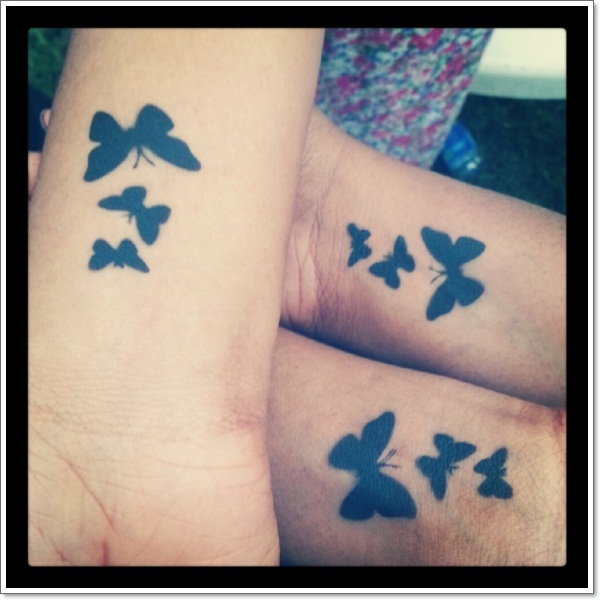 Impressive Butterflies Tattoo For Best Friends