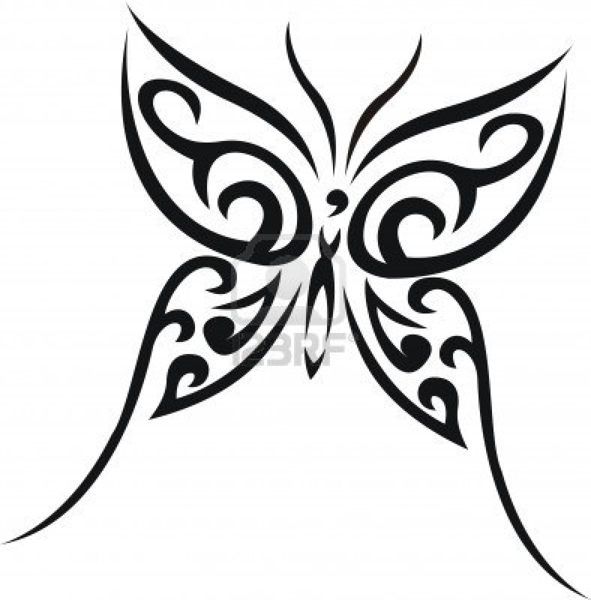 Impressive Tribal Butterfly Tattoo Design