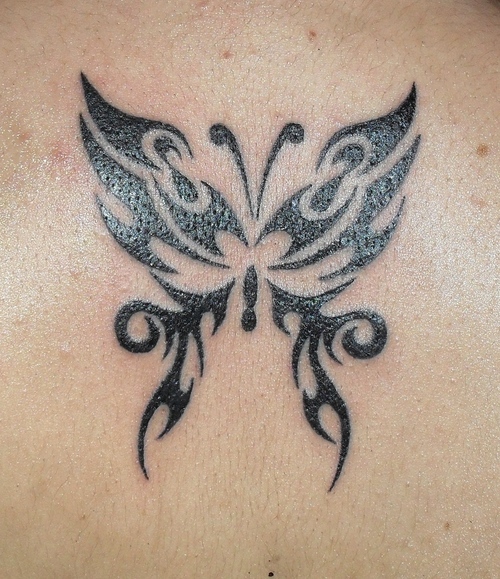 Impressive Tribal Butterfly Tattoo