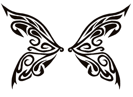Impressive Tribal Butterfly Wings Tattoo Design By Tribal Tattoos
