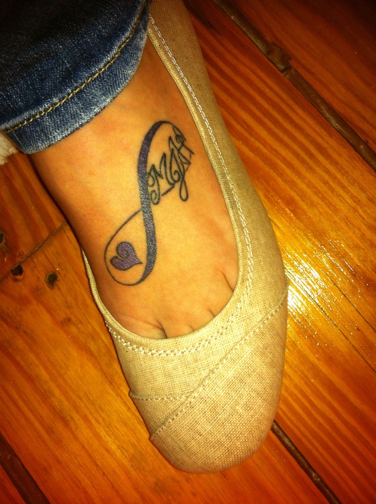 Infinity And Heart Foot Tattoo