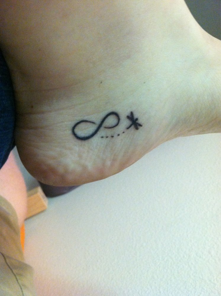 Infinity Dragonfly Tattoo On Foot