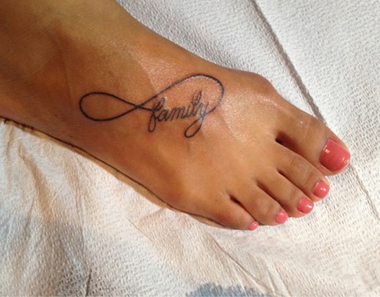 Infinity Family Foot Tattoo